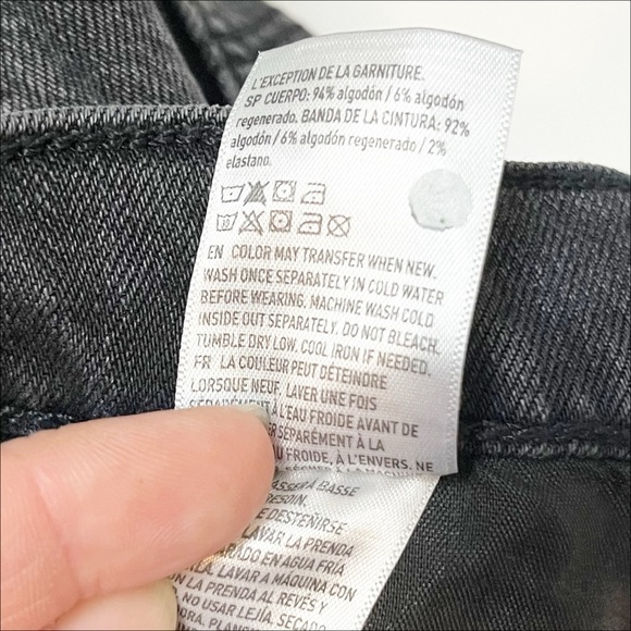 American Eagle 90s Bootcut Jeans 12 black distressed high rise boot cut ripped - Picture 9 of 14